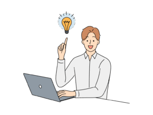 アイデアが浮かんだ男性