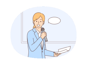 アドバイスをする女性