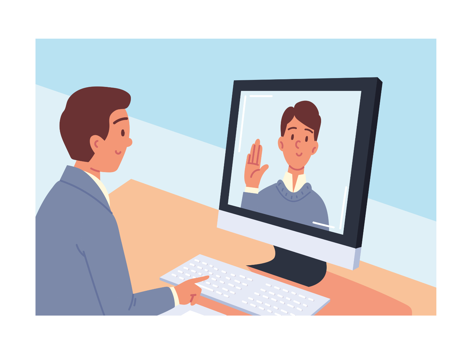 担当者が動画をみて選考している