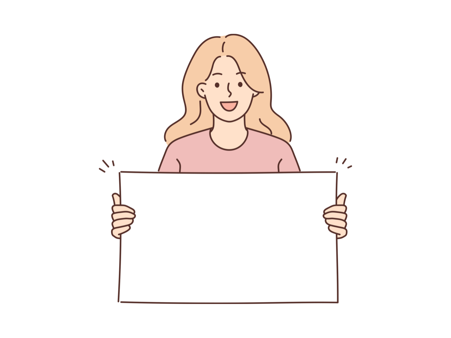 フリップを持つ女性