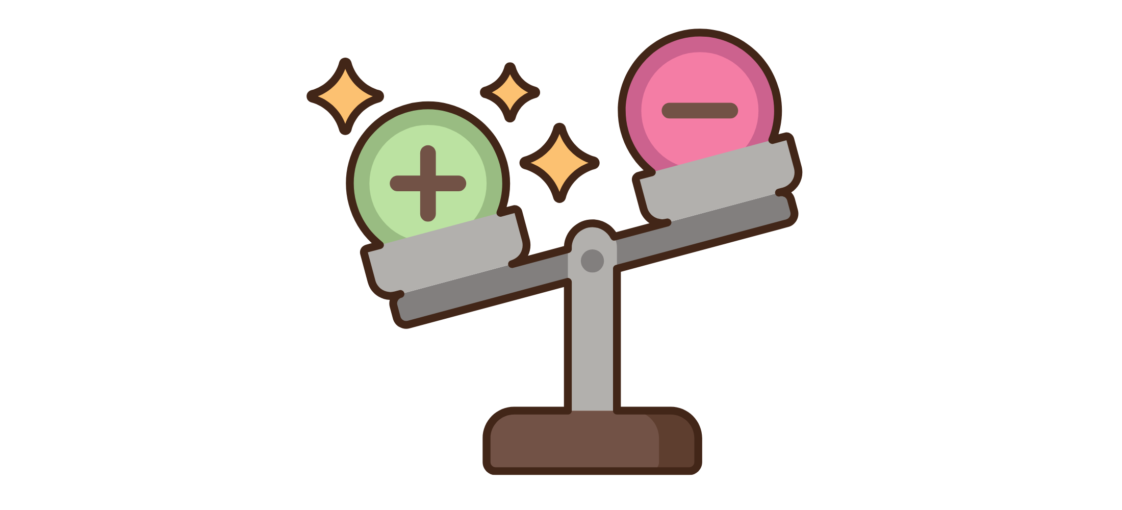 天秤がプラスに傾いている