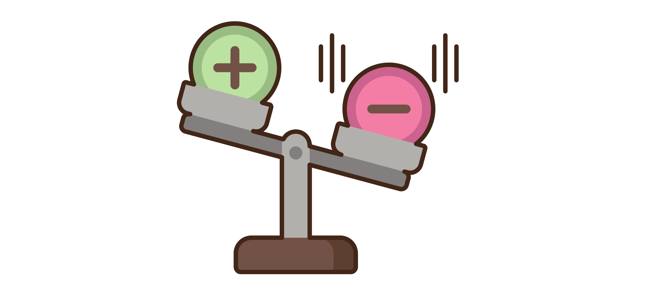 天秤がマイナスに傾いている