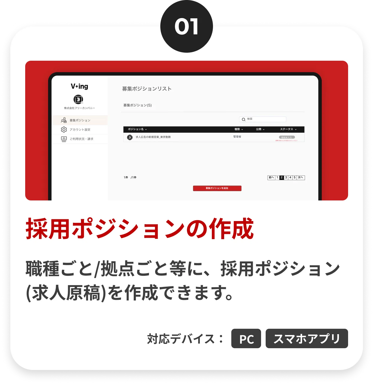 採用ポジションの作成